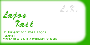 lajos kail business card